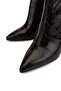 Women's Genuine Leather Brown Crocodile Heeled Boots - 3