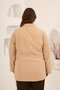 Floral Appliqué Women's Plus Size Trench Coat Cream - 5