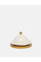 White Serving Dish With Bamboo Tray (3 Piece) - 2