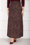 Shawl Pattern Scuba Skirt Burgundy - 2