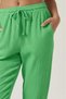 Grass Green 100% Cotton Muslin Fabric Ankle-Length Pants - Elastic Waist, Narrow Leg, Women's Trousers - 5
