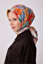 Red object pattern 100% twill silk scarf 4324-03 - 2