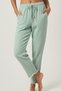 Mint Green 100% Cotton Muslin Fabric Biel Boy Pants - Elastic Waist, Narrow Leg, Summer Women's Pants
