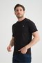 Black Men's T-Shirt Breathable Stretchy Cotton Fabric Regular Fit with Minimal Logo - 6