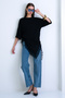 Black Oversize Lace Combination T-Shirt Alc-X15239 - 3