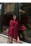 Women's Shawl Detail Burgundy Jacket - 6