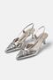Jolly Silver Color Women's Heeled Shoes - 7