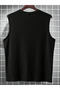 Black Men's Cotton Crew Neck Training Athlete Tank Top Sleeveless T-Shirt - 2