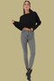 Yaleris Women's Gray Flexible Classic High Waist Skinny Leg Jeans