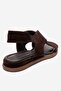 706 Brown Suede Genuine Leather Women's Sandals - 5