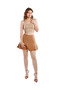 Women Camel Flared Mini Skirt - 7