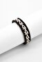 Men Leather String Bracelet, Brown