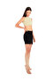 Women Black Split Front Denim Mini Skirt - 5