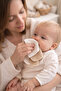 100% Cotton Baby Muslin Mouth Wipes - 8 Pcs - Ecru / Beige Mixed 100% Cotton - 2