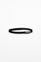 Men Brass American Flag Curves Leather Bracelet, Black - 2