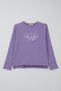 Girl's Trouser Suit with Letter Embroidery and Bow Detail, Ages 4-8, Lilac - 3