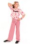 Girl's 2-Piece Set Printed Short Sleeve Hooded Sweatshirt & Elastic Waist with Side Straps Loose Fit