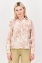Women Spread Collar Long Sleeves Floral Print Shirt, Multicolor