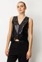 Women's Black Sequin Vest 60918 - 2