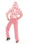 Girl's 2-Piece Set Printed Short Sleeve Hooded Sweatshirt & Elastic Waist with Side Straps Loose Fit - 2