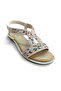 25Y187-3 Women's Stoned Flat Sole Comfort Sandals