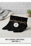 Unisex Black Cotton Half-Cone College Socks Set - 2
