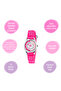 Girls Pink Canvas Strap Flower Time Teacher Watch - 6
