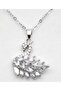 Zircon Stone Swan Model Steel Necklace - 6