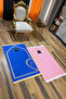Love Pattern 2-Piece Non-Slip Sole Faux Fur Soft Prayer Rug 75x120 cm Stain Resistant Cushioned Prayer Mat
