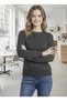 Women's Knitwear Lover Combination Sweater Anthracite Unisex Round Neck Long Sleeve Hair Braided Stylish - 5