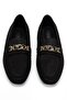 Women's Black Suede Buckle Ballerinas - 2