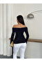 New Product Women's Shoulders Drop Flouncing Crepe Fabric Long Sleeve Berta Blouse 00331 - 5