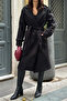 Women's Black Oversize Belted Premium Cashmere Coat |   Lined & Pocketed (Morena) - 6