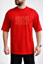 Men's Abstract Linear Design Crew Neck Red T-Shirt