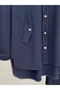 Bala Metal Buttoned Double Pocket Almond Stitched Trousers Suit-Şa1036 Navy Blue - 4