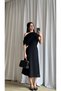 Women's One-Shoulder Draped Midi Dress – Chic, Elegant and Evening Occasion Dress