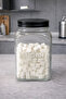 2-Piece Glass Jar with Metal Lid and Coffee Sugar Writing (1 Liter) - 3