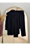 Bala Metal Buttoned Double Pocket Almond Stitched Trousers Suit-Şa1036 Black - 7