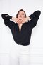 Women's Trendy Balloon Sleeve Oversize Black Stylish Blouse Shirt