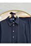 Bala Metal Buttoned Double Pocket Almond Stitched Trousers Suit-Şa1036 Navy Blue - 3
