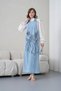 Women's Front Beaded Embroidery Detailed Strap Denim Jumpsuit Salopet and Shirt Set - 3