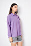 Women's Trendy Purple Tunic Shirt with Pockets and Buttons - 4