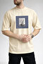 Men's Modern Graphic Sailing Crew Neck Beige T-Shirt - 2
