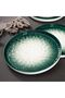 Set of 12 Ombre Green Ceramic Plates and Bowls - Microwave, Dishwasher, Oven Safe Tableware - 5