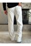 Men's Pleated Relaxed Fit Linen Trousers White Eca028 - 5