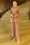 Fur Detailed Collar Suit Mink 19385