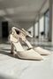 Dufet Beige (8 cm Heeled) Pointed Toe Heeled Shoes - 4
