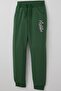 Boy's Tracksuit Set with Lettering Print and Lace Accessories, Ages 4-8, Dark Green - 7