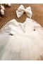 Lora Heart Detailed Buckle Tulle Skirt Special Occasion Eid Dress for Girls - 4