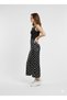 Women's Polka Dot Midi Length Slit High Waist Casual Stylish Skirt - 2